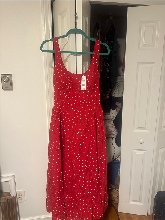 Abercrombie & Fitch Dresses & Skirts - Red Polka Dot Sleeveless Midi Dress Brand New